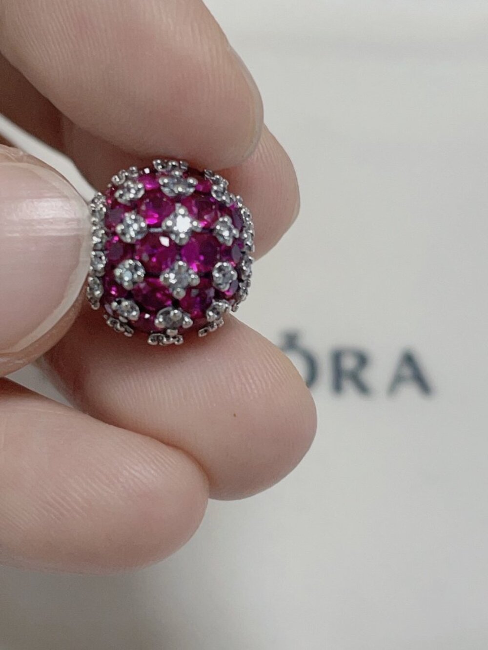 Pandora Sparkling Pavé Round Pink Charm